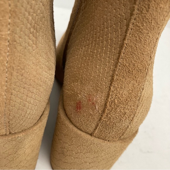 Free People Nicola Chunky Block Heel Suede Ankle Boots Size 41 - Picture 15 of 16